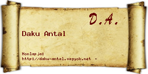 Daku Antal névjegykártya